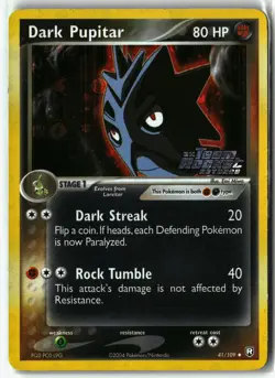 2004 Dark Pupitar ⭐ 41/109 Holo Stamped Team Rocket Returns Pokemon LP - Image 1