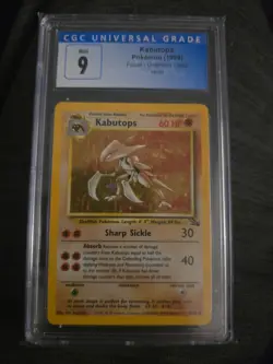 1999 Pokemon Fossil Unlimited Kabutops Holo CGC 9 MINT - Image 1