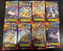 Pokemon TCG Surging Sparks Booster Packs X8 SV08 Factory sealed 8X Pikachu SIR - Image 1