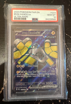 Pokemon TCG Iron Hands ex 223 Pokemon Paradox Rift PSA 10 GEM MINT Ultra Rare - Image 1