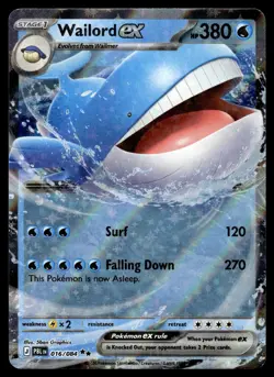 Wailord ex 016/084 Double Rare Pitch Black Pokemon Holo Near Mint - Image 1