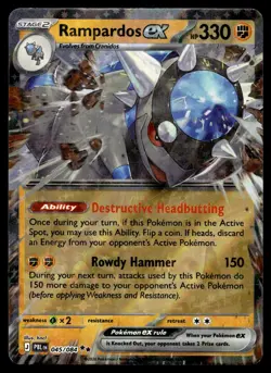 Rampardos ex 045/084 Double Rare Pitch Black Pokemon Holo Near Mint - Image 1