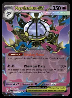 Mega Chandelure ex 038/084 Double Rare Pitch Black Pokemon Holo Near Mint - Image 1