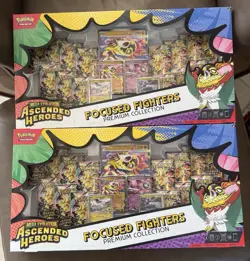 2 (Two) Pokemon TCG Ascended Heroes Focused Fighters Box w/ Booster Promo - Image 1