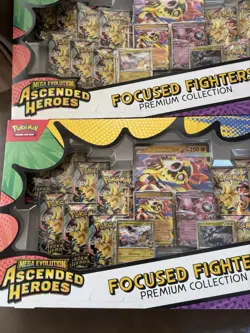 2 (Two) Pokemon TCG Ascended Heroes Focused Fighters Box w/ Booster Promo - Image 3