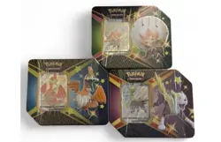 Pokemon TCG Shining Fates Boltund-Cramorant -Eldegoss V Tin Set of 3 Sealed - Image 1