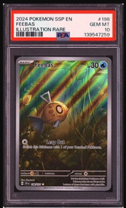 Pokemon 2024 Feebas 198/191 Full Art IR Surging Sparks GEM MINT PSA 10 - Image 1