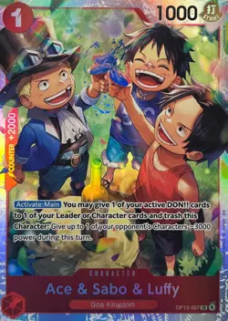 Ace & Sabo & Luffy SR OP13-007 - Carrying On His Will - One Piece TCG - Image 1