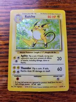 Raichu 14/102 - Base Set Unlimited - WOTC Holo Rare Pokemon Card - Vintage PL** - Image 1