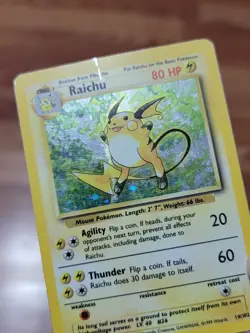 Raichu 14/102 - Base Set Unlimited - WOTC Holo Rare Pokemon Card - Vintage PL** - Image 3