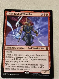 mtg off-center error Thor God of Thunder, Marvel Super Heroes, unplayed - Image 1
