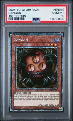 2024 YU-GI-OH! RA03-QUARTER CENTURY BONANZA 1ST ED #EN089 SANGAN PSA 10 - Image 1