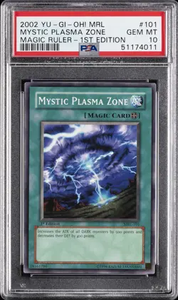 2002 YU-GI-OH! MRL-MAGIC RULER 1ST EDITION #101 MYSTIC PLASMA ZONE PSA 10 - Image 1