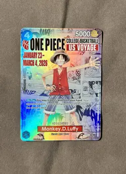 Monkey D. Luffy P-055 One Piece College Basketball US Voyage Promo Card - Image 2