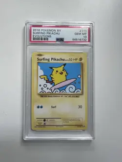 The Pokemon Company PSA 10 Surfing Pikachu Evolutions 111/108 Secret Rare EN - Image 1