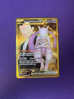 Team Rocket's Mewtwo ex 240/182 Destined Rivals Pokemon Gold Hyper Rare TCG MINT - Image 1