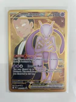 Pokemon TCG: Team Rocket's Mewtwo ex 240/182 Destined Rivals - Gold Hyper Rare - Image 1