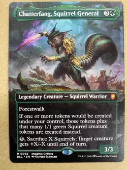MTG 1x BORDERLESS Chatterfang, Squirrel General 82 Bloomburrow Magic x1 NM - Image 1