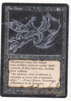 The Abyss Legends MAGIC MTG ENGLISH 1993 EX-GOOD VINTAGE SIGNED ! - Image 1