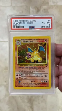 2000 Pokemon Game Base Set 2 II Charizard Holo PSA 8 NM Mint Swirl 🌀🔥 - Image 1