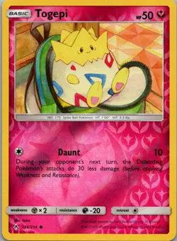 Pokemon TCG Togepi 136/214 Unbroken Bonds Rev Holo NM - Image 1
