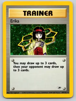 Erika (16) Unlimited Holo Holo Rare Gym Heroes 016/132 LP+ Pokemon Card TCG - Image 1