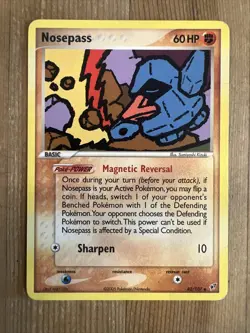 Pokemon TCG Nosepass EX Deoxys 42/107 Regular Uncommon LP - Image 1