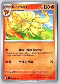 Ninetales 009/086 Uncommon Chaos Rising Pokemon Near Mint - Image 1