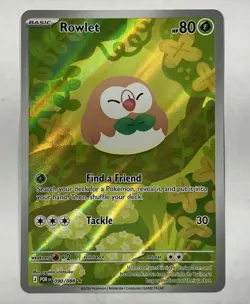 Pokemon Rowlet 090/088 Holo Illustration Rare Perfect Order NM - Image 1