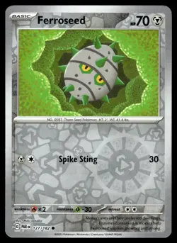 Ferroseed 127/182 Common Paradox Rift Pokemon Reverse Holo Near Mint - Image 1