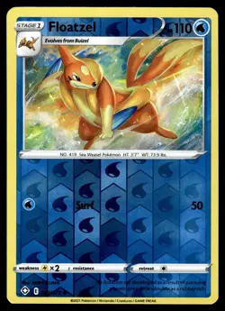 Floatzel 023/072 Uncommon Shining Fates Pokemon Reverse Holo Near Mint - Image 1