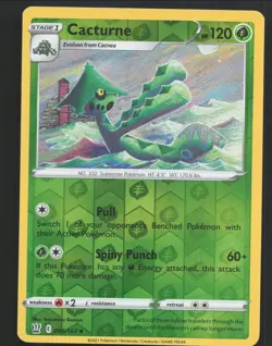 Cacturne 005/163 Reverse Holo Pokemon SWSH05: Battle Styles Near Mint or Better - Image 1