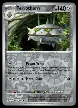 Ferrothorn 069/086 Uncommon White Flare Pokemon Reverse Holo Near Mint - Image 1