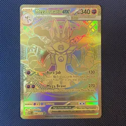 Pokemon TCG Mega Lucario EX Mega Evolution 188/132 Gold Rare - Image 1