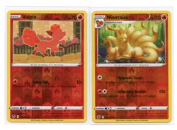 Vulpix & Ninetales Reverse Holo Silver Tempest 195 Pokemon Evolution Set NM - Image 1