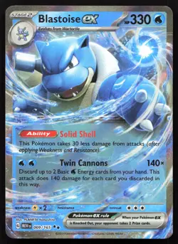 Blastoise ex 009/165 NM 151 Double Rare Pokemon - Image 1