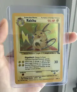 Pokemon TCG Raichu 14/62 Fossil Holo Rare Unlimited 90 HP English 1999 - Image 3