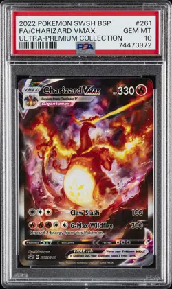 2022 POKEMON SWSH BLACK STAR PROMO #261 FULL ART/CHARIZARD VMAX PSA 10 - Image 1