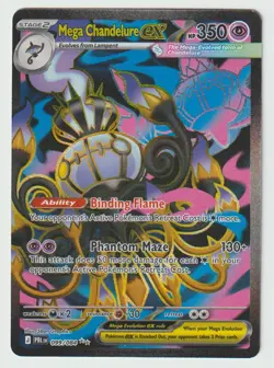 Pokemon ME05: Pitch Black #099/084 Mega Chandelure EX Ultra Rare NM - Image 1