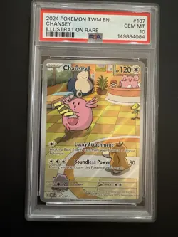 POKEMON 2024 CHANSEY ILLUSTRATION RARE #187 PSA 10 - Image 1