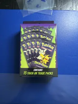 Pokemon TCG Trick or Trade Hanger Box 15 Packs In Hand Brans New Sealed - Image 1