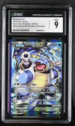 CGC 9 Blastoise EX XY122 Red & Blue Collection Black Star Promos - Image 1