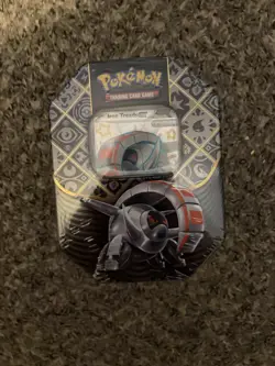 Pokemon TCG Paldean Fates Iron Treads ex Tin Factory Sealed - Image 1