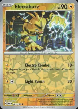 Pokemon Electabuzz 125/165 Common 151 Reverse Holo Near Mint - Image 1
