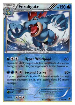 Feraligatr 17/119 Rare Phantom Forces Pokemon Reverse Holo Near Mint - Image 1