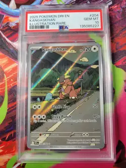 Pokemon 2025 Destined Rivals #204/182 Kangaskhan PSA 10 Illustration Rare Holo - Image 1