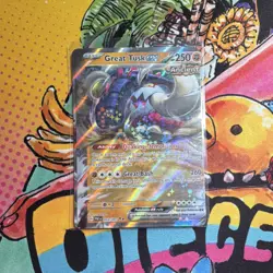 Pokemon Great Tusk ex MISCUT SV: Paldean Fates DB Holo 053/091 250 HP English - Image 1