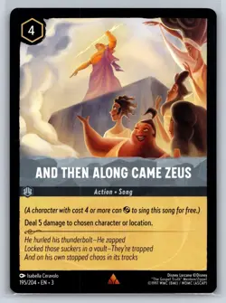 Disney Lorcana And Then Along Came Zeus 195/204 Into the Inklands NM - Image 1