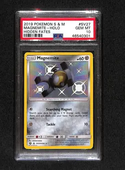 Magnemite SV27 of SV94 Hidden Fates: Shiny Vault [PSA 10 GEM - MT] - Image 1