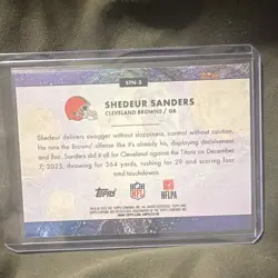 2025 Topps Chrome Cosmic Stars in the Night Shedeur Sanders Rookie STN-3 Browns - Image 2